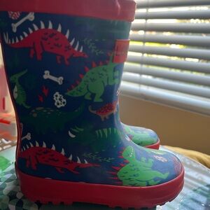 Kids Dinosaur Rain Boots - Red and Blue